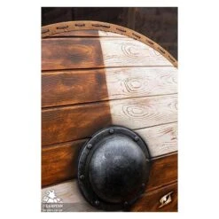 Thegn Saxon Shield - Wood/White - 28IN - LARP -Larp Inn thegn saxon shield woodwhite 28in larp 2