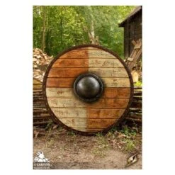 Thegn Saxon Shield - Wood/White - 28IN - LARP