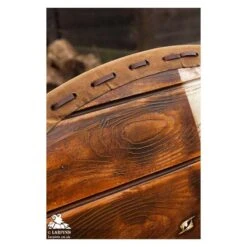 Thegn Saxon Shield - Wood/White - 28IN - LARP -Larp Inn thegn saxon shield woodwhite 28in larp 3