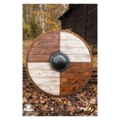 Thegn Saxon Shield - Wood/White - 32IN - LARP