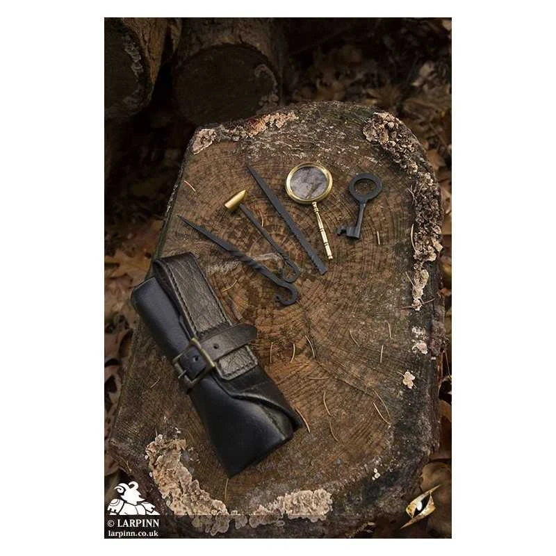 Thieves Tools In Leather Roll Bag - Black 3 Thieves Tools In Leather Roll Bag - Black