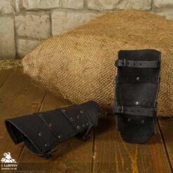 Ulric Arm Bracers - Black Leather -Larp Inn ulric arm bracers black leather 3