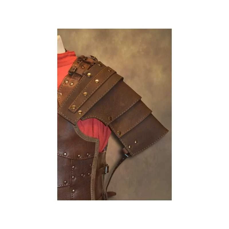 Ulric Leather Shoulder Armour - Brown 5 Ulric Leather Shoulder Armour - Brown - Image 3