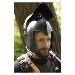 Visored Barbuta Helmet - Epic Dark -Larp Inn visored barbuta helmet epic dark 3