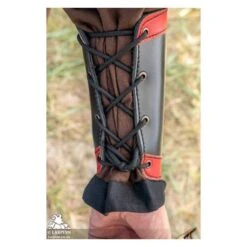 Warrior Bracers - Faux Leather - Black & Red -Larp Inn warrior bracers faux leather black red 3