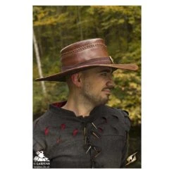 Larp Inn -Larp Inn witch hunter hat brown leather 1