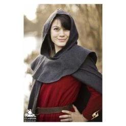 Wool Cloak And Mantle - Grey -Larp Inn wool cloak and mantle grey 5