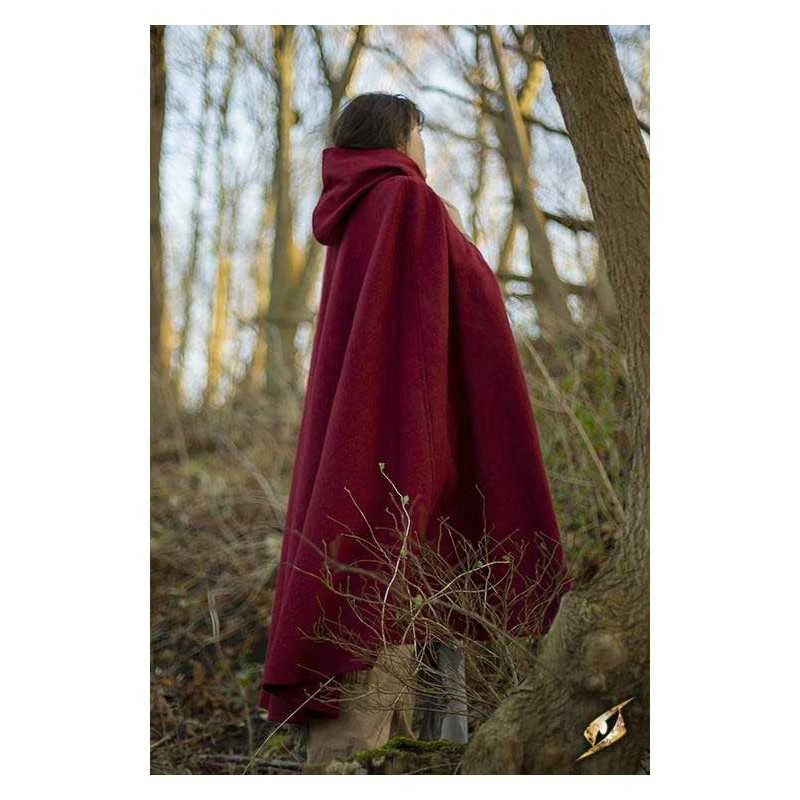 Woollen Cape - Dark Red 4 Woollen Cape - Dark Red - Image 2