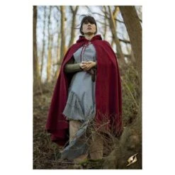 Woollen Cape - Dark Red