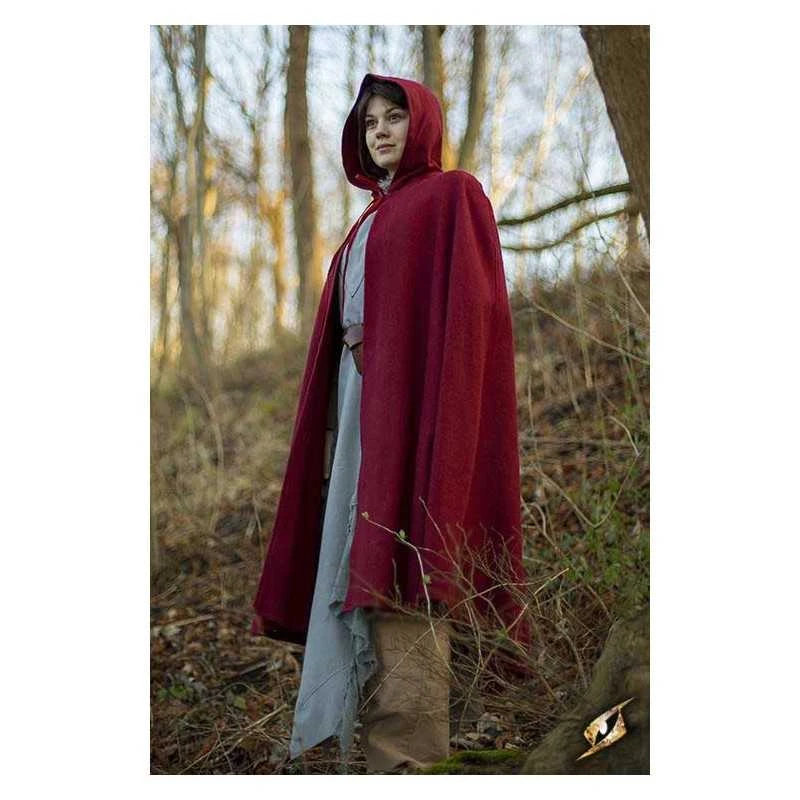 Woollen Cape - Dark Red 6 Woollen Cape - Dark Red - Image 4