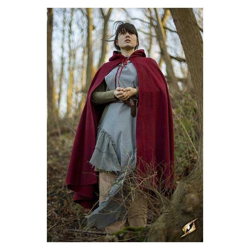 Woollen Cape - Dark Red 3 Woollen Cape - Dark Red