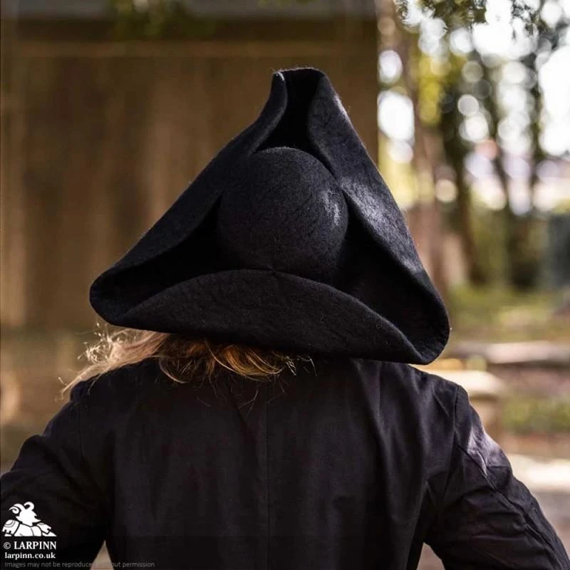 Woollen Tricorn Hat - Black 6 Woollen Tricorn Hat - Black - Image 4