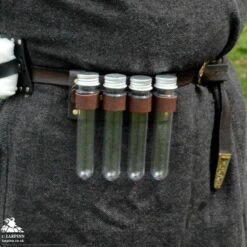 Yanif Potion Vial Holder - 4 Bottles - Brown